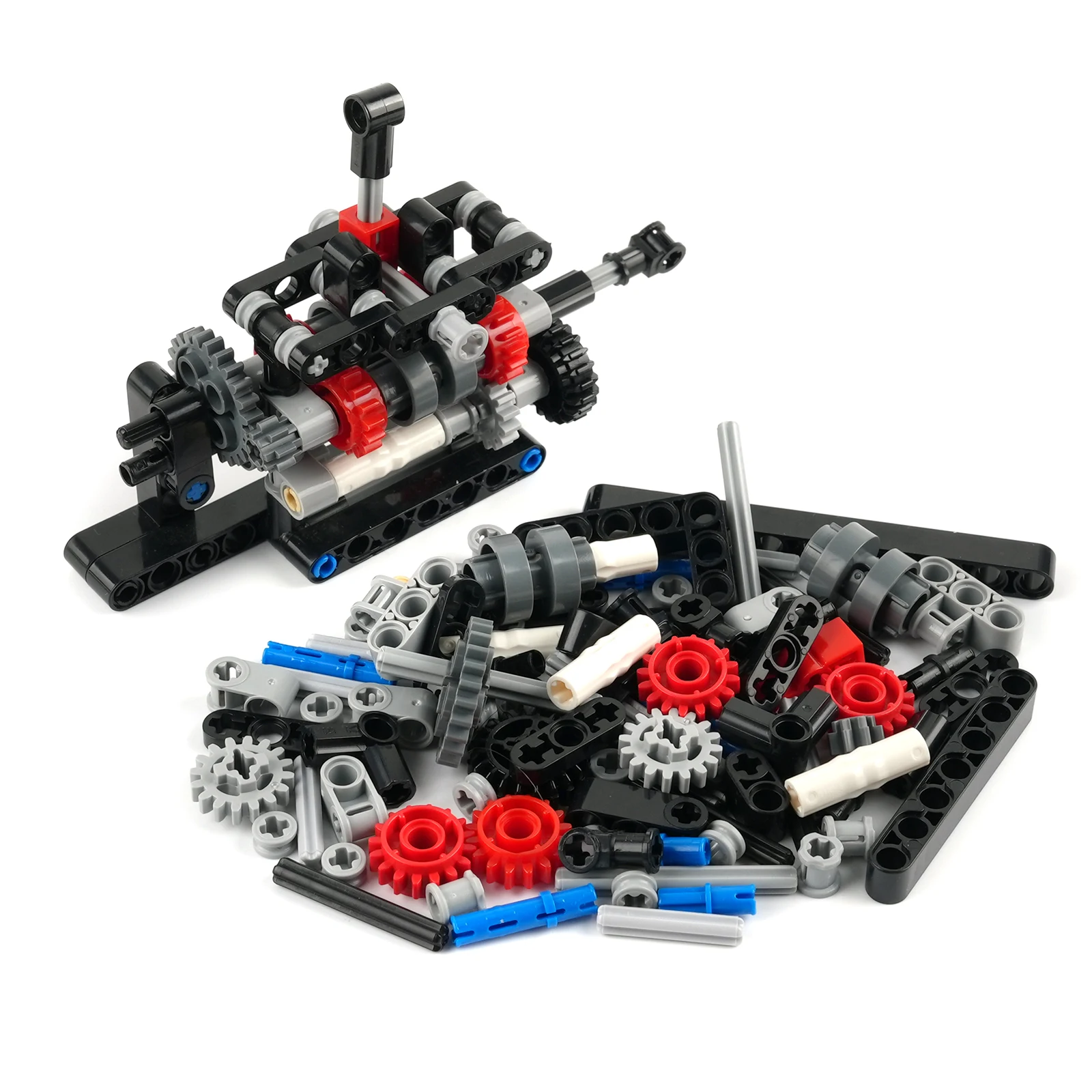 Model Kit Walmart - 4-Gang-Schaltgetriebe-Bausteine-Set, DIY-Technik-Modell mit Differentialgetriebe, kleine Partikel,