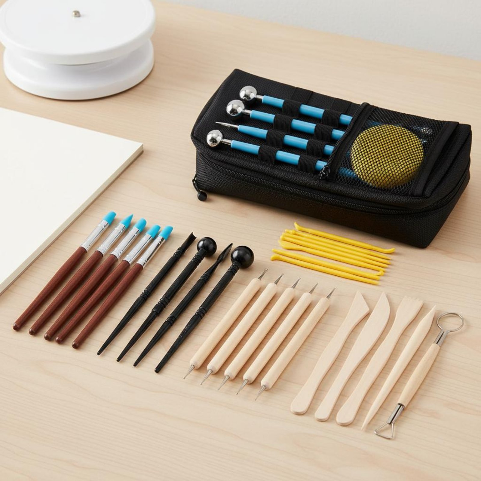 Model Kit Tool - 38-teiliges Tonmodellier-Set, langlebige Materialien, synthetisches Tonwerkzeug-Set,