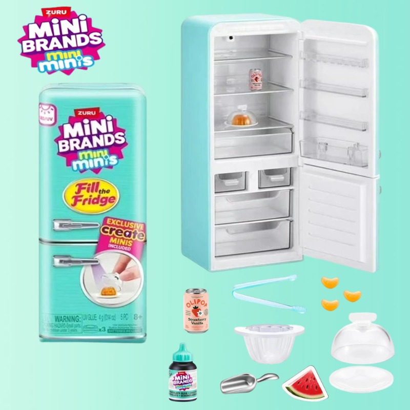 Model Kitchen Set Pvc - ZURU Mini Brands Mini-Kühlschrank Überraschungs-Blindbox, Simulations-Mikro-Lebensmittel-Spielset,
