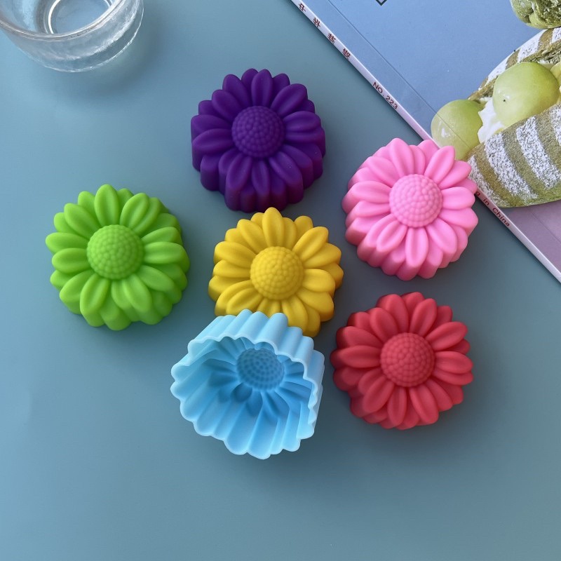 Model Kit For Beginners - 6-teiliges Set Antihaft-Silikonformen mit Blumendesigns für