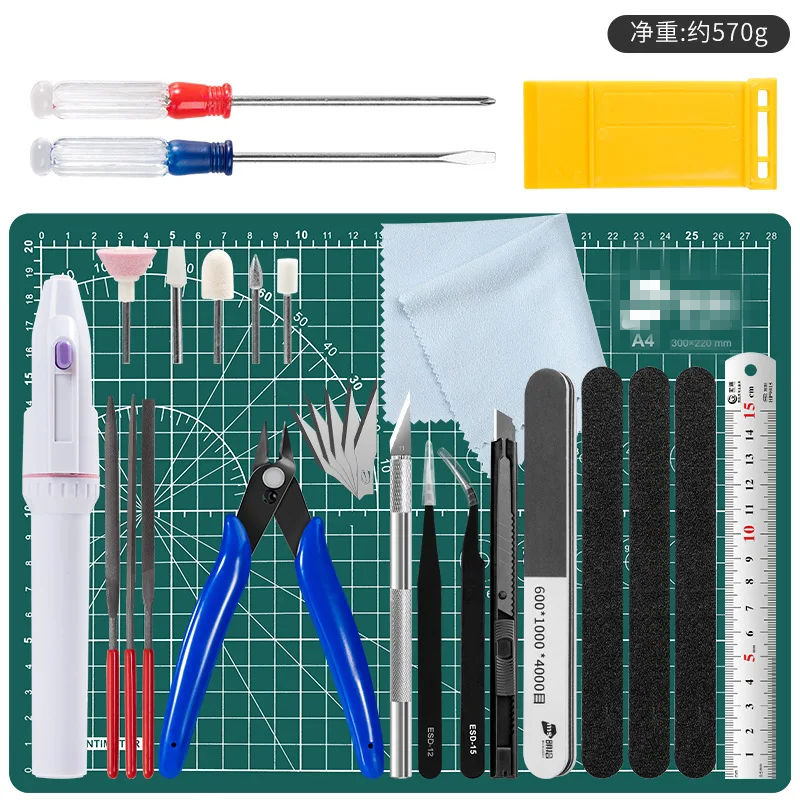 Model Kit Tool - forGunpla Modellbau-Werkzeug-Set, Nipper, Hobby, Messer, Schneidematte,